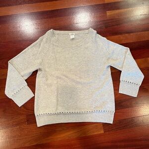 J. Crew Light Gray Women's Cashmere Sweater 3/4 sleeves